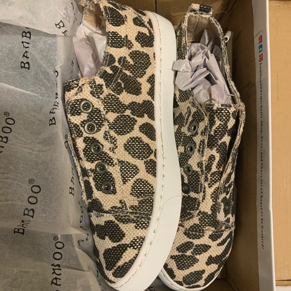 Leopard slip on shoes size 7